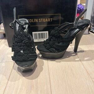 Colin‎ Stuart Knotted Black Platform Heels